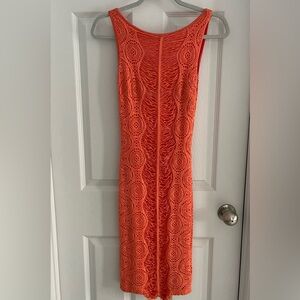 Bebe Stretchy lace coral dress